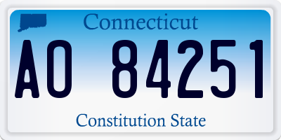 CT license plate AO84251