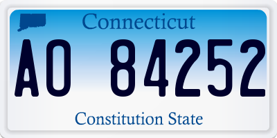 CT license plate AO84252