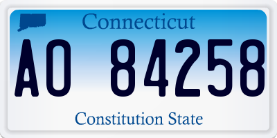 CT license plate AO84258