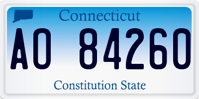CT license plate AO84260
