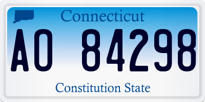 CT license plate AO84298