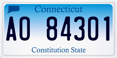 CT license plate AO84301