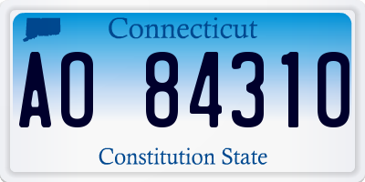 CT license plate AO84310