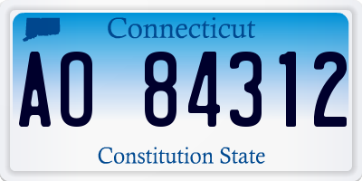 CT license plate AO84312
