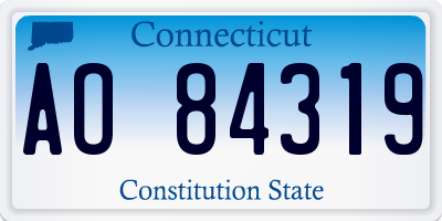 CT license plate AO84319