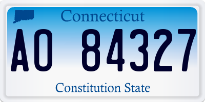 CT license plate AO84327