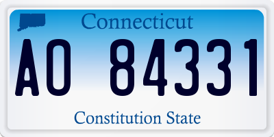 CT license plate AO84331