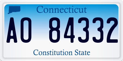 CT license plate AO84332