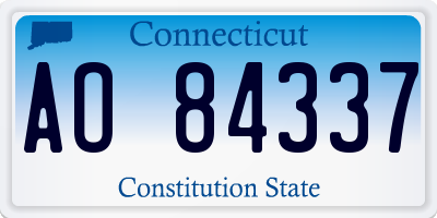 CT license plate AO84337