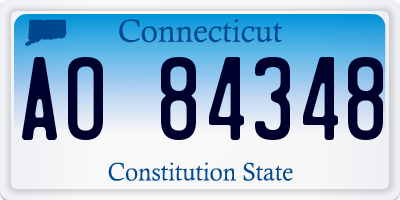 CT license plate AO84348