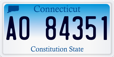 CT license plate AO84351
