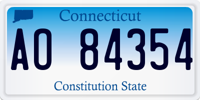CT license plate AO84354
