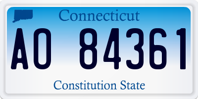 CT license plate AO84361