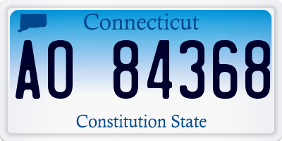 CT license plate AO84368