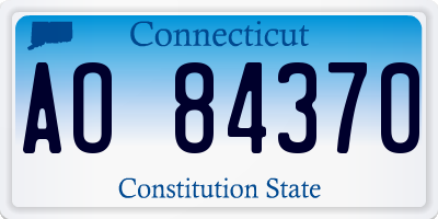 CT license plate AO84370