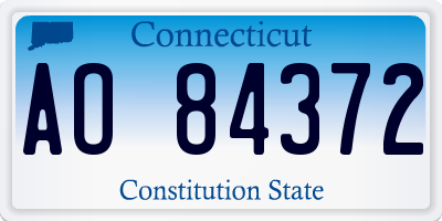 CT license plate AO84372