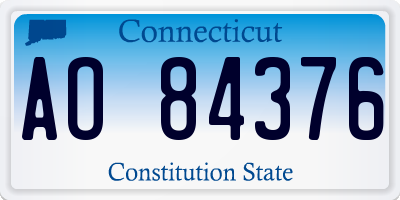 CT license plate AO84376