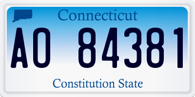 CT license plate AO84381