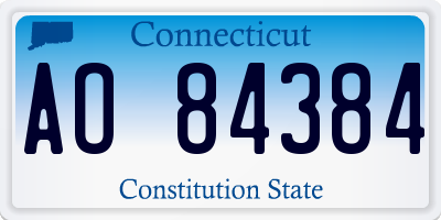 CT license plate AO84384