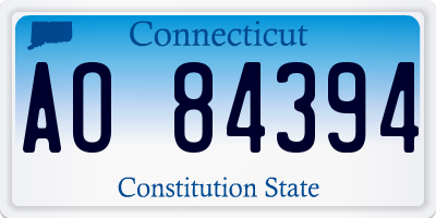 CT license plate AO84394