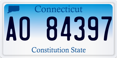 CT license plate AO84397