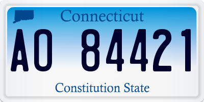 CT license plate AO84421