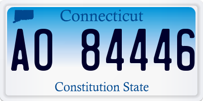 CT license plate AO84446