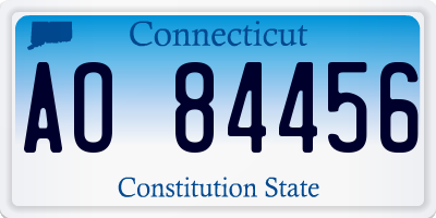 CT license plate AO84456