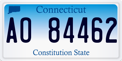 CT license plate AO84462