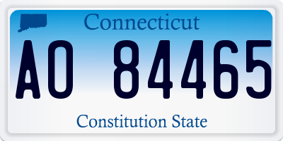 CT license plate AO84465