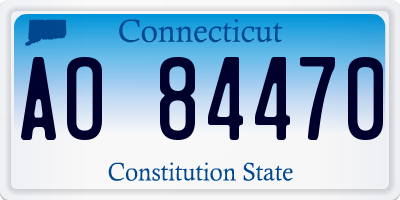 CT license plate AO84470