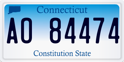 CT license plate AO84474