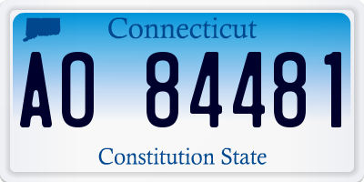 CT license plate AO84481