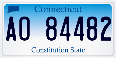 CT license plate AO84482