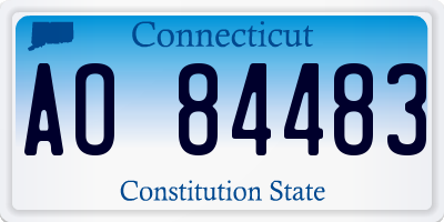 CT license plate AO84483