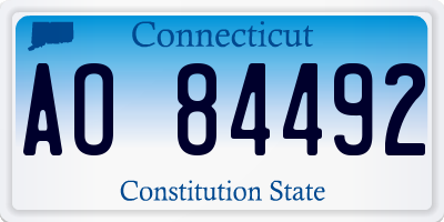 CT license plate AO84492