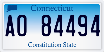 CT license plate AO84494