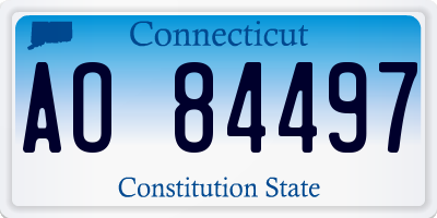 CT license plate AO84497