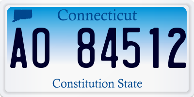 CT license plate AO84512