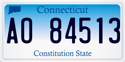 CT license plate AO84513