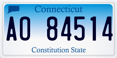 CT license plate AO84514