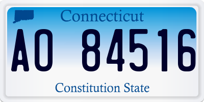 CT license plate AO84516