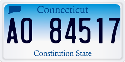 CT license plate AO84517