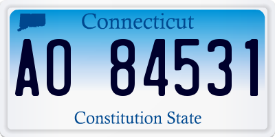 CT license plate AO84531