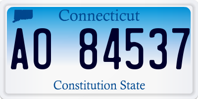 CT license plate AO84537