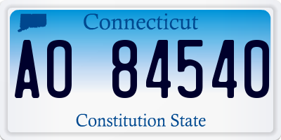 CT license plate AO84540
