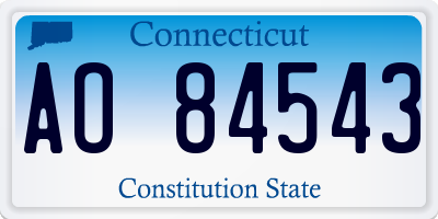 CT license plate AO84543