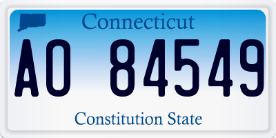 CT license plate AO84549