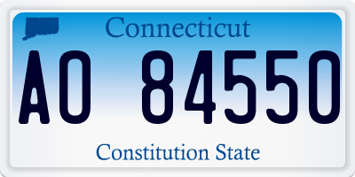 CT license plate AO84550