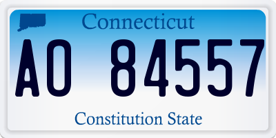 CT license plate AO84557